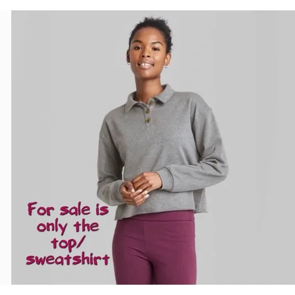 Wild Fable Cropped Polo Sweatshirt - Picture 1 of 16